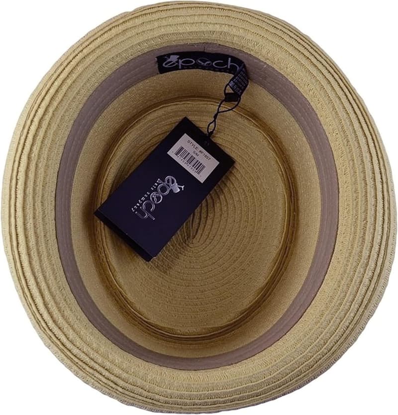 Men's Summer Straw Fedora Hat with Upturned Brim