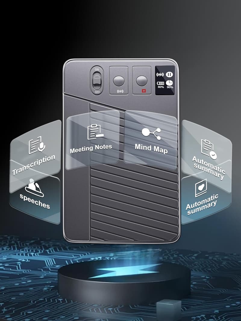 AI Voice Recorder with Transcription & 64GB Storage