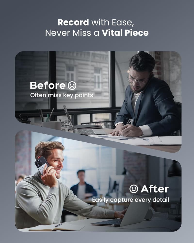 Wireless AI Voice Recorder with 64GB Memory for Meetings & Lectures