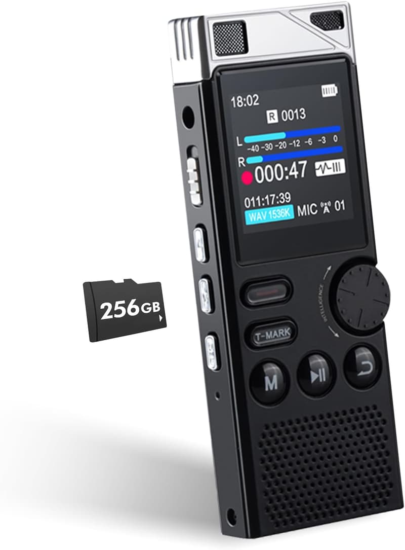 264GB Digital Voice Recorder - Voice Activated for Meetings & Lectures