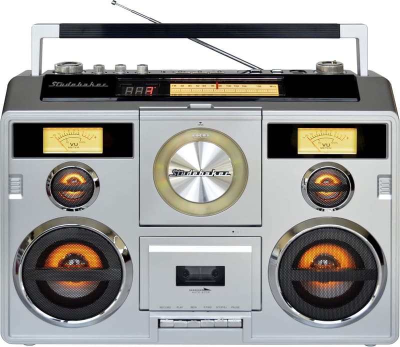 Portable Bluetooth Boombox with CD, AM-FM Radio & Cassette