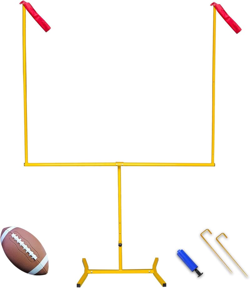 Adjustable Height Football Goal Post with Sturdy Steel Frame