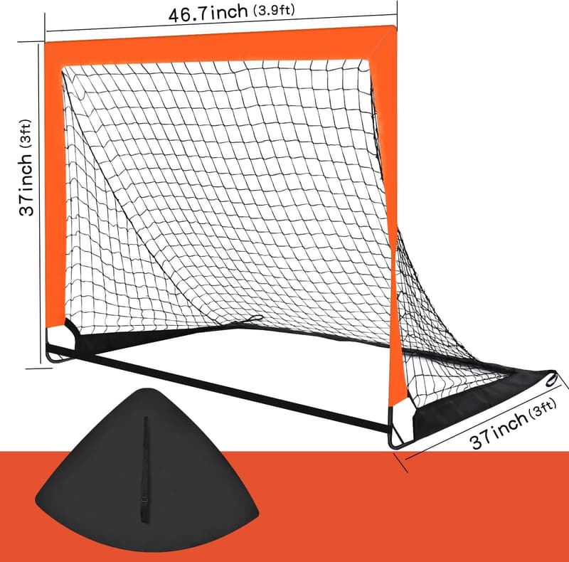 Portable Kid Soccer Goals - 4' x 3' Indoor/Outdoor (2 Pack)
