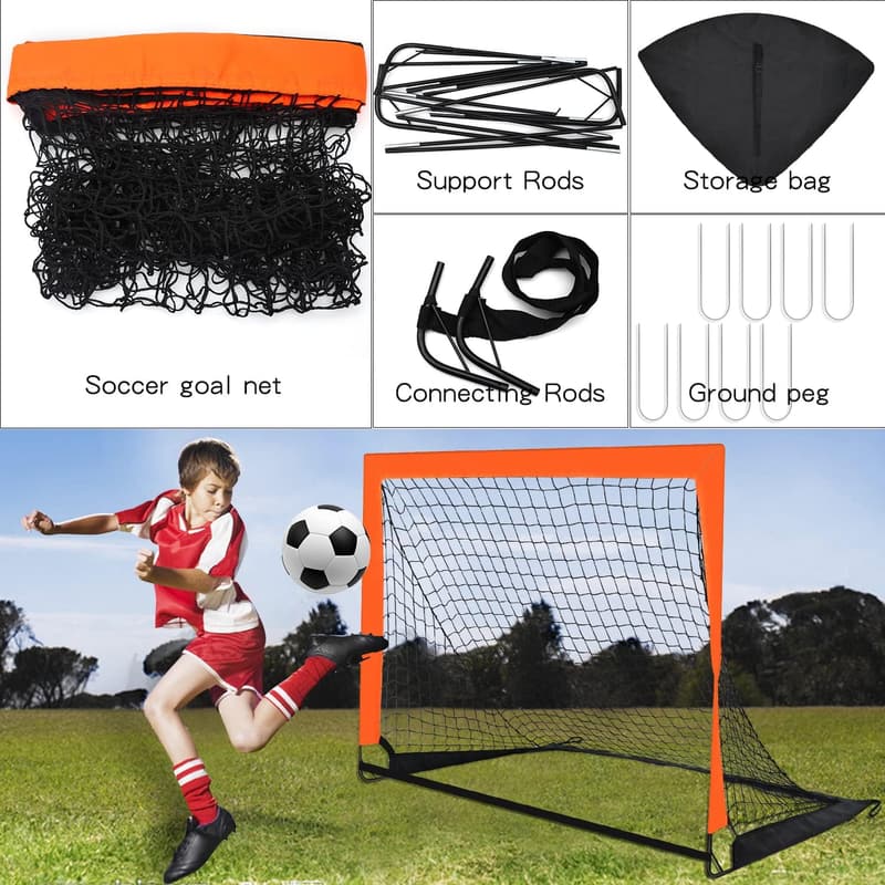 Portable Kid Soccer Goals - 4' x 3' Indoor/Outdoor (2 Pack)