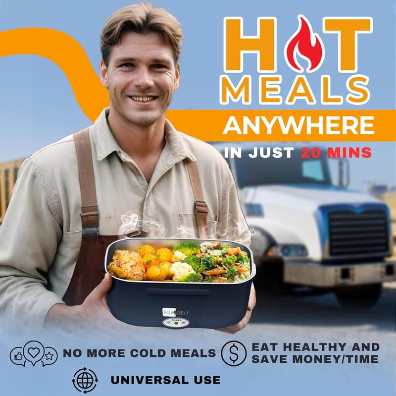 Portable Electric Lunch Box – 1.5L Stainless Steel Food Warmer