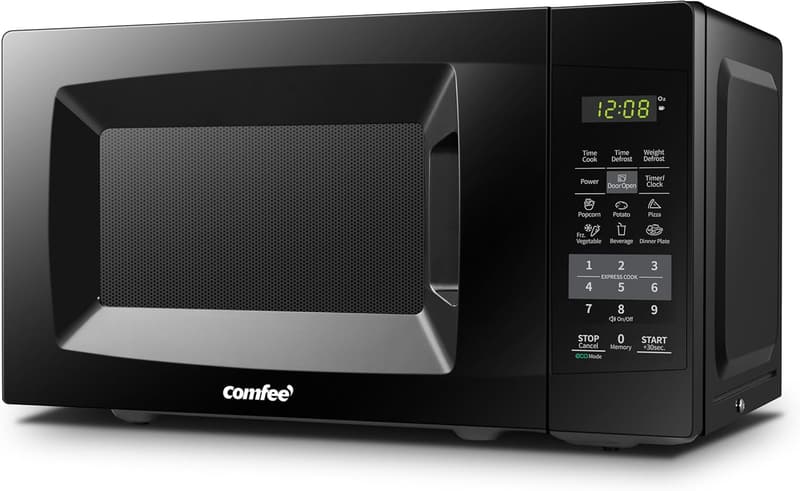 COMFEE EM720CPL-PMB Black Countertop Microwave Oven, 0.7 Cu Ft