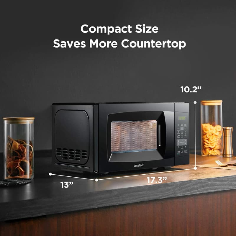 COMFEE EM720CPL-PMB Black Countertop Microwave Oven, 0.7 Cu Ft