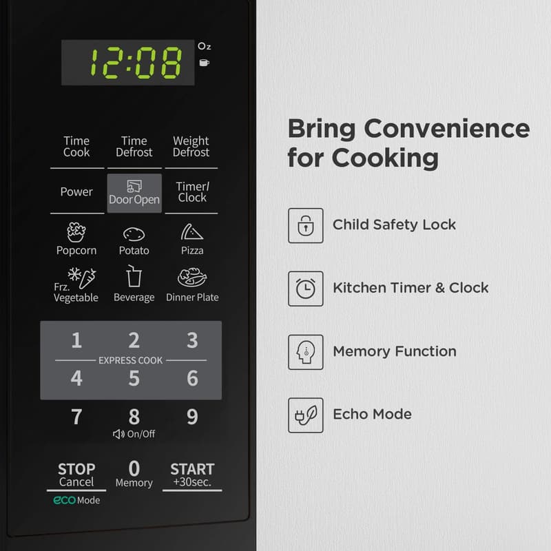 COMFEE EM720CPL-PMB Black Countertop Microwave Oven, 0.7 Cu Ft