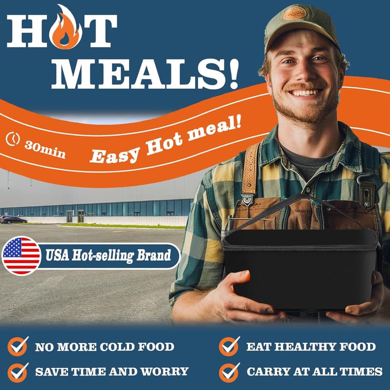 Mini Electric Lunch Box Heater - 3-in-1 Travel Food Warmer