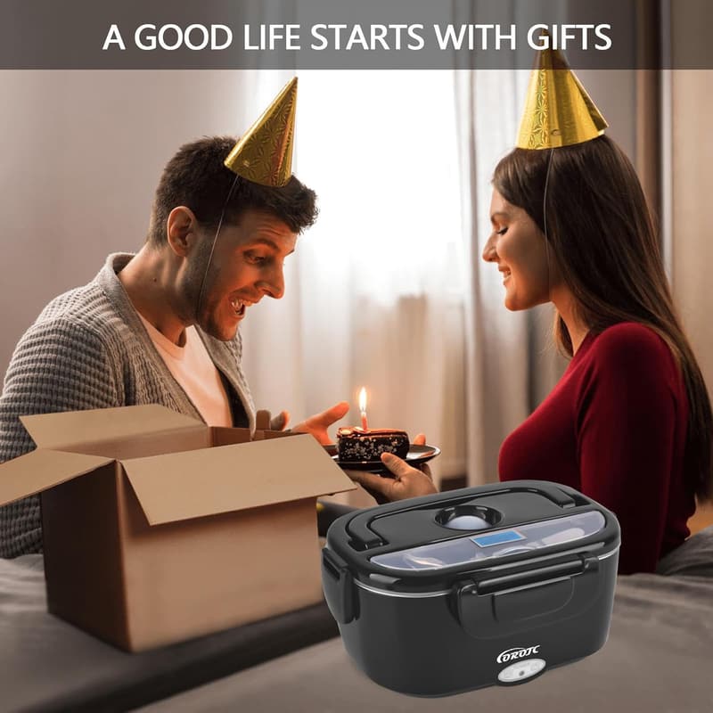 Portable Electric Lunch Box Heater with Insulated Bag, 1.5L