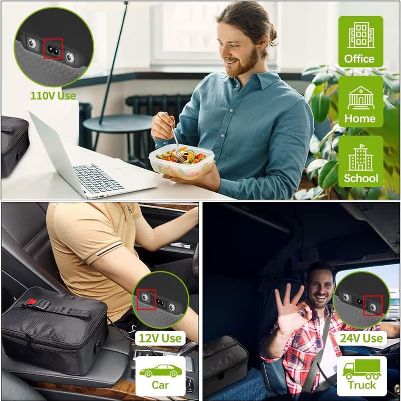 Portable Electric Lunch Box for Road Trips & Camping