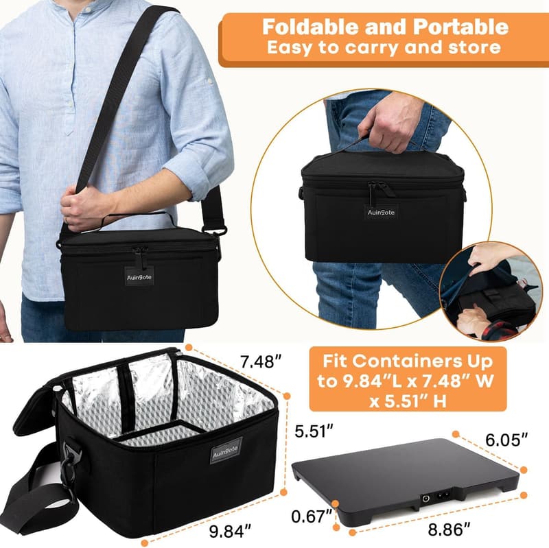3-in-1 Electric Lunch Box Heater for Adults - Portable Food Warmer