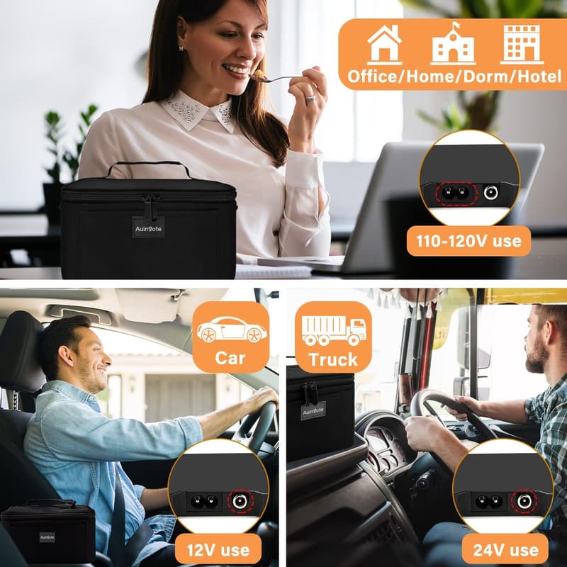 3-in-1 Electric Lunch Box Heater for Adults - Portable Food Warmer