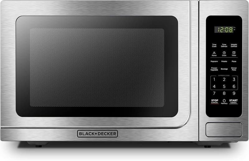 BLACK+DECKER 1.4 Cu.ft Digital Microwave Oven, Stainless Steel