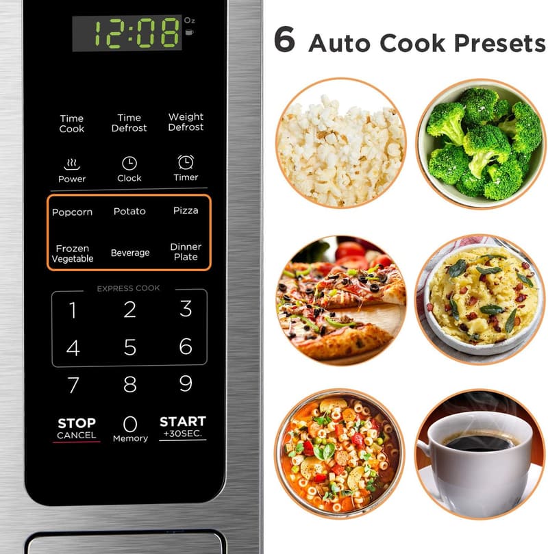 BLACK+DECKER 1.4 Cu.ft Digital Microwave Oven, Stainless Steel