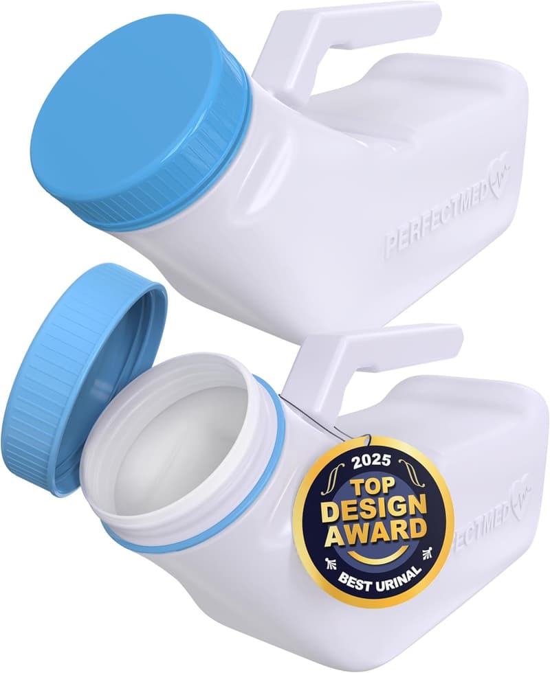 Portable Spill-Proof Urinals for Men (2-Pack) - 32 oz
