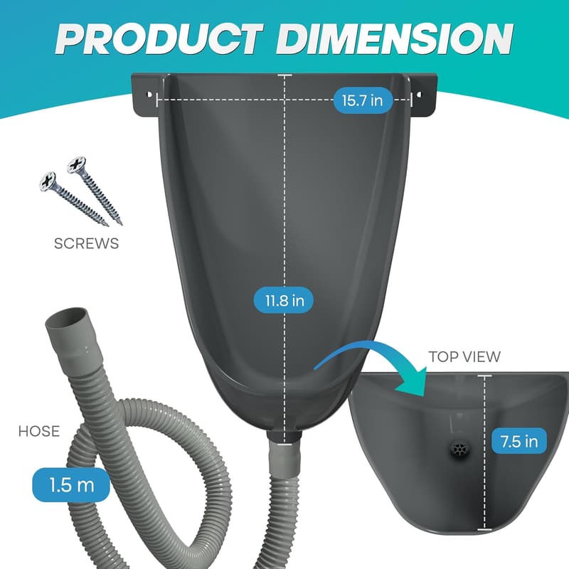 Outdoor Waterless Urinal - UV Resistant Plastic for Men