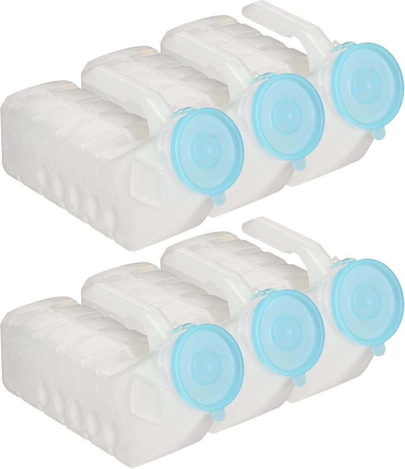 Portable Male Urinals with Glow-in-the-Dark Cap (6 Pack)