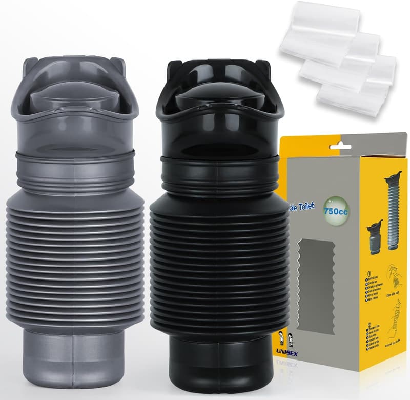 Collapsible 750ml Pee Bottle Set for Road Trips and Camping