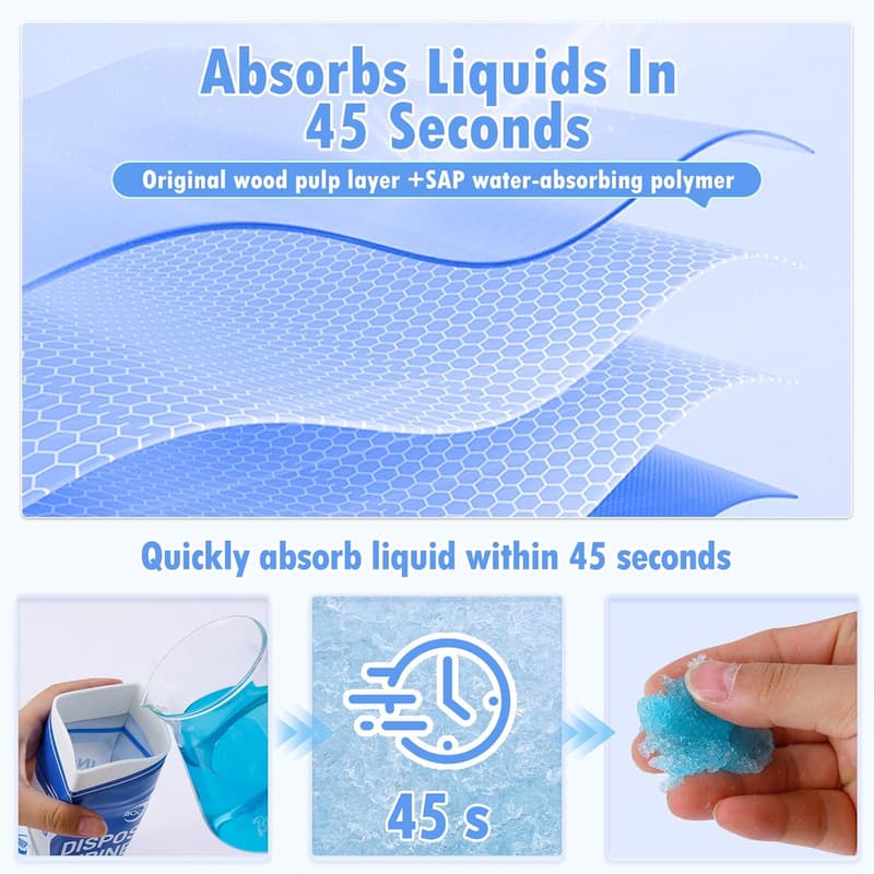 Emergency Portable Urinal Bags, 900ML - 24 Pieces