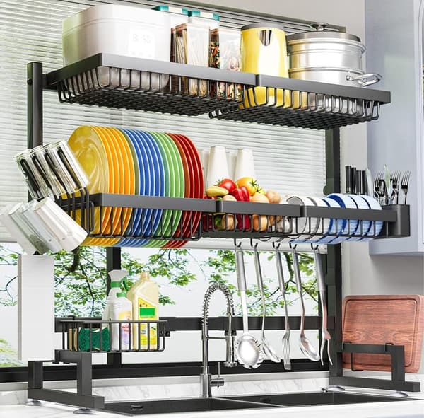 Expandable 2-Tier Over-Sink Dish Drying Rack