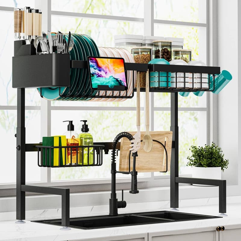 Expandable 2-Tier Over-Sink Dish Drying Rack