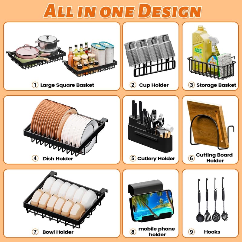 Expandable 2-Tier Dish Drying Rack for Kitchen Sink