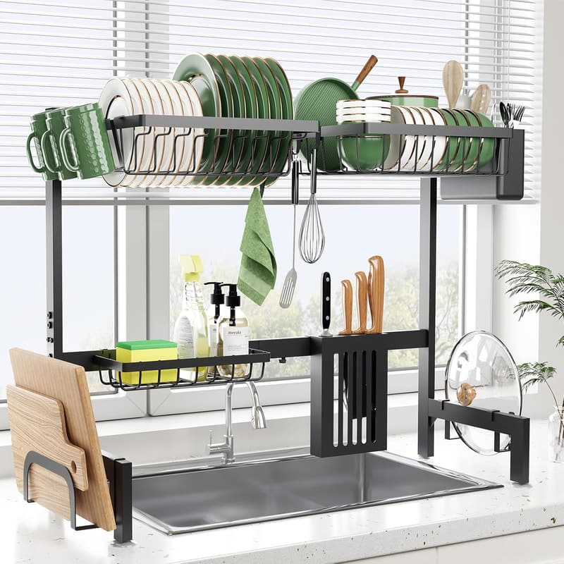 Adjustable Stainless Steel Over-Sink Dish Drying Rack