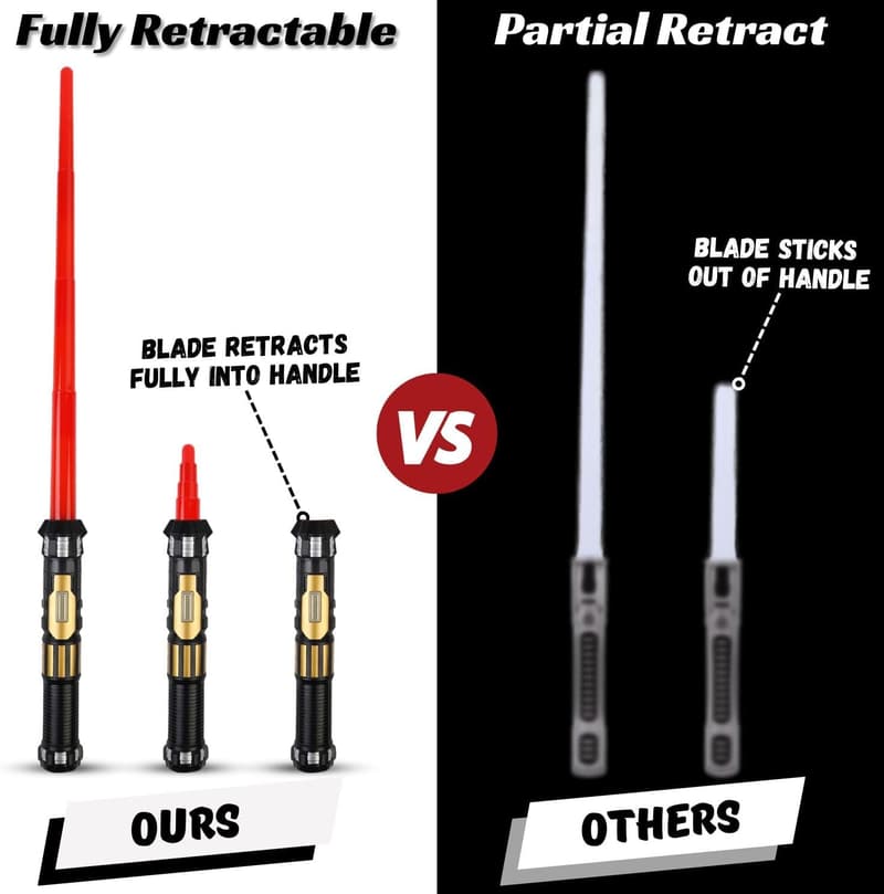 LED Retractable Light-Up Sabers Set – Kids' Party Favors (12 Pack)