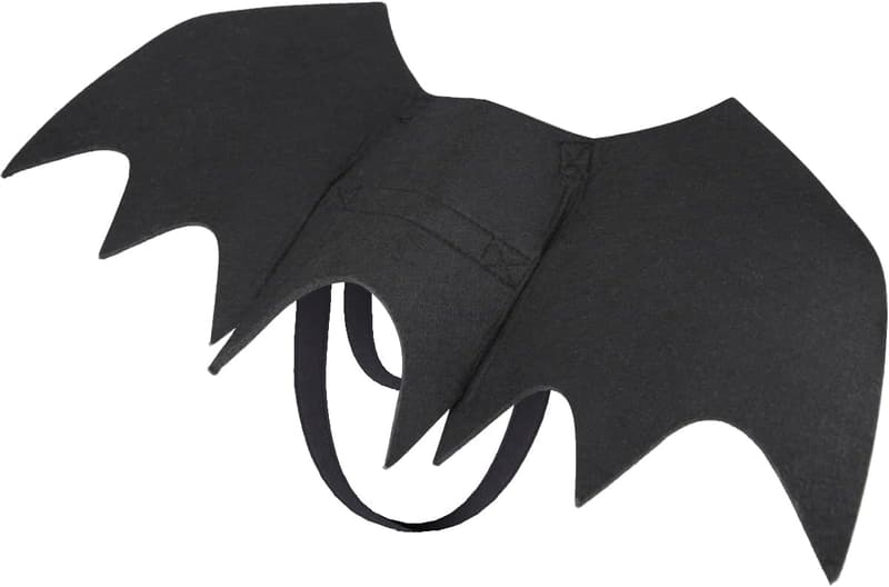 Medium Dog Bat Wings Costume with Pumpkin Bell for Halloween