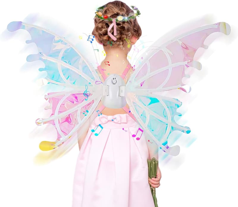 Electric Fairy Wings with LED Lights for Girls' Costumes