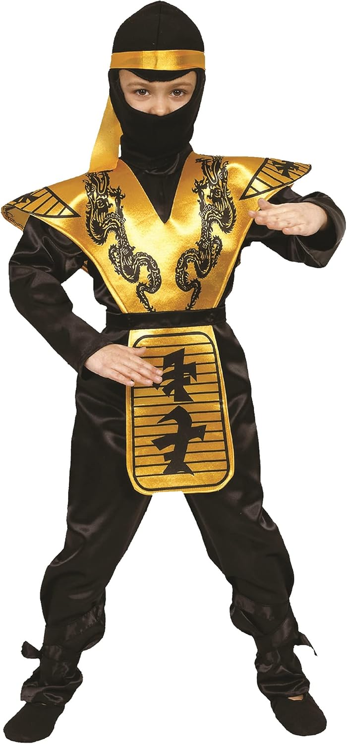 Ninja Costume for Kids - Gold Samurai Outfit