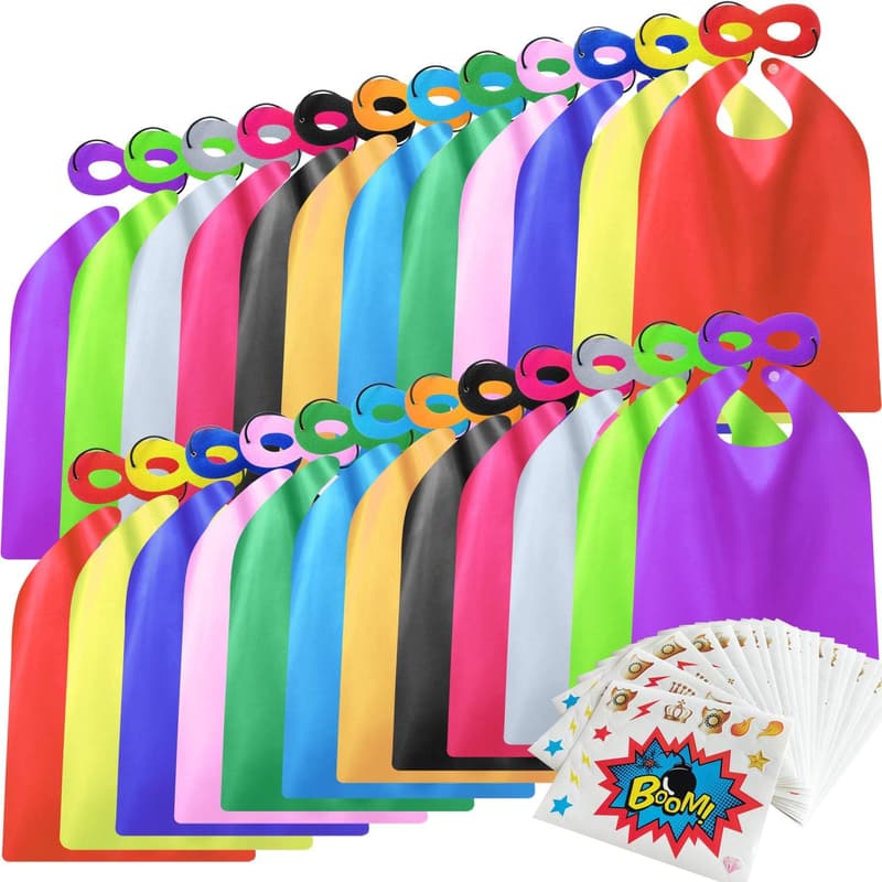 Superhero Capes & Masks Set for Kids Birthday Party