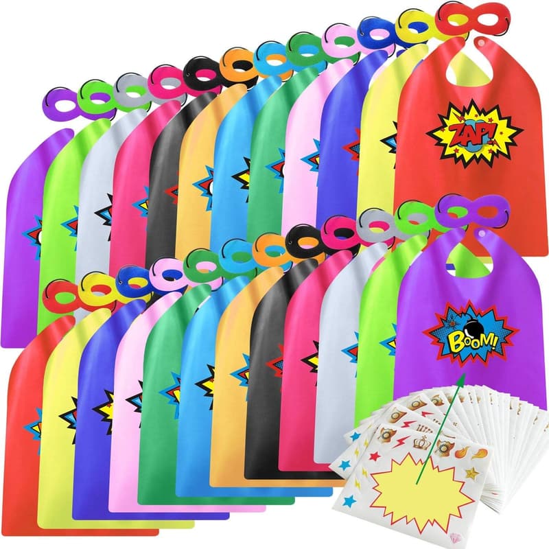 Superhero Capes & Masks Set for Kids Birthday Party