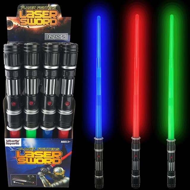LED Motion-Sensitive Light Sabers - 12 Pack for Kids' Parties