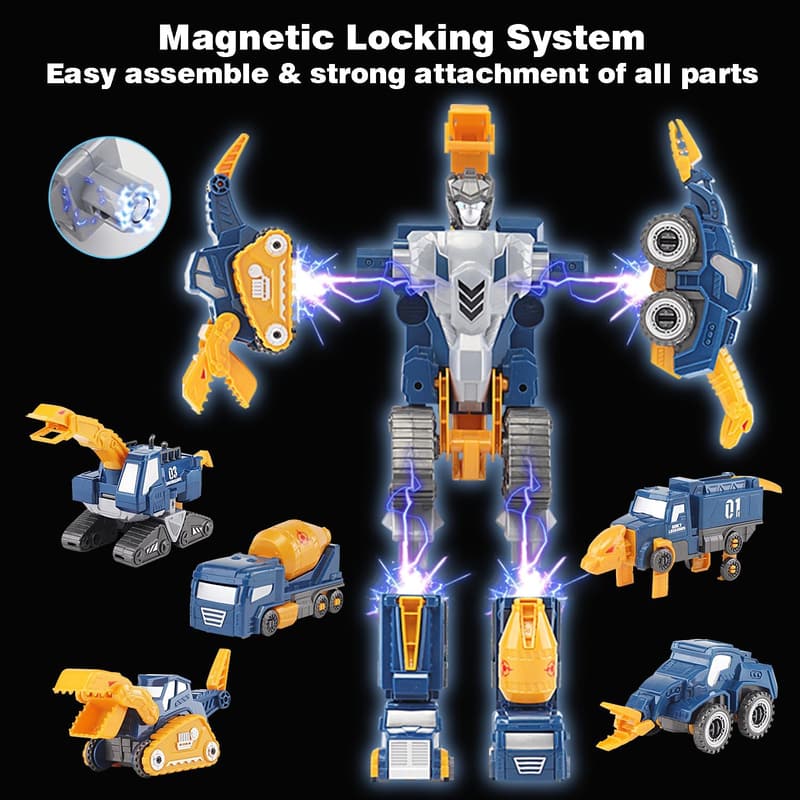 STEM Construction Trucks Magnetic Toy Set for Toddlers