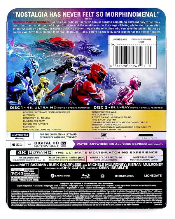 Power Rangers 4K Ultra HD Blu-ray + Digital HD