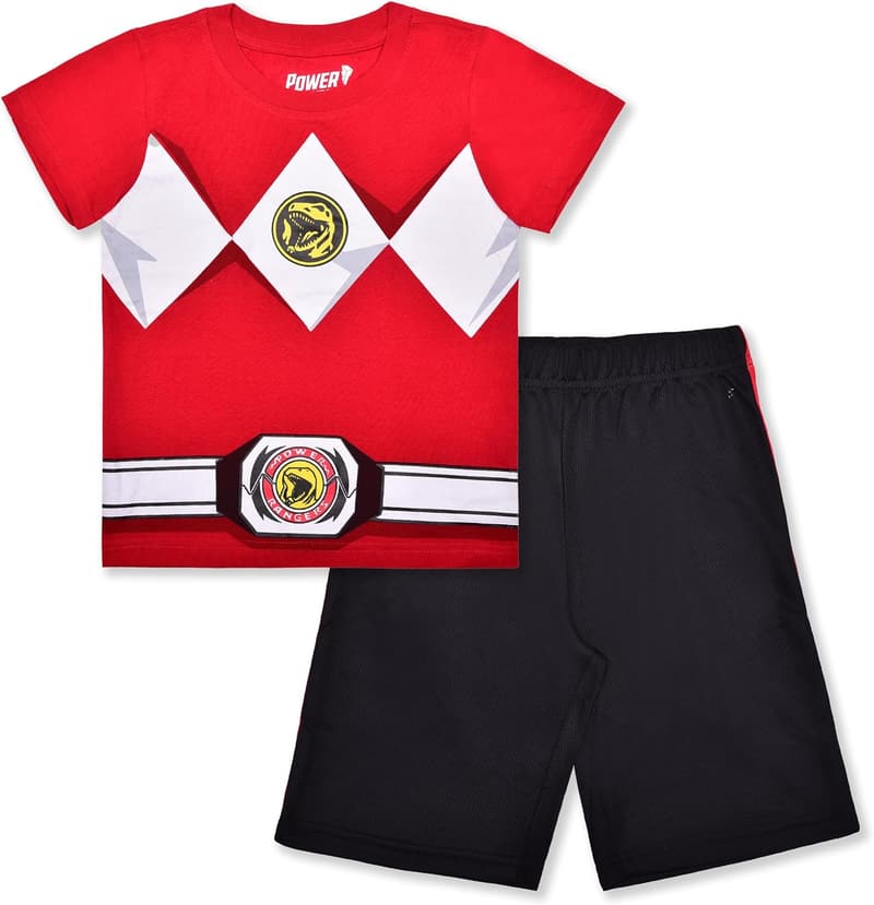 Boys' Power Rangers T-Shirt and Shorts Set – Blue/Red/Black