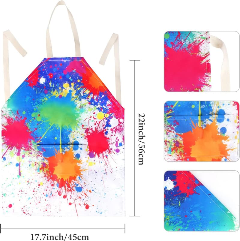 Kids Painter Costume Set with Beret and Tie Dye Apron for Halloween