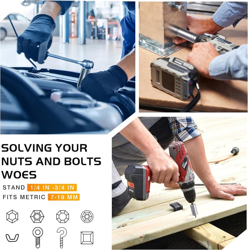 Universal Socket Wrench Set for Men with Power Drill Adapter