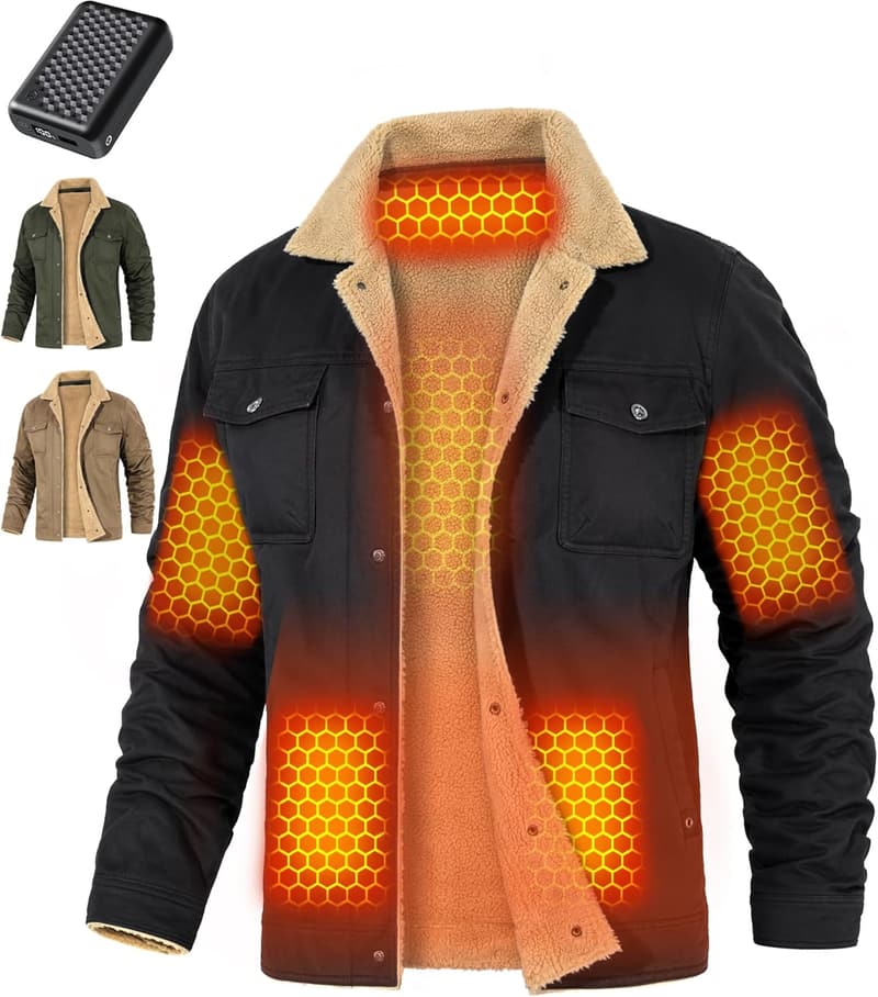 Men's Graphene Heated Jacket - 12V Fast Charge, 18400mAh