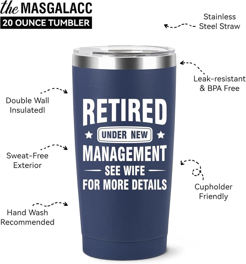 Retirement Coffee Tumbler for Men - 20oz 