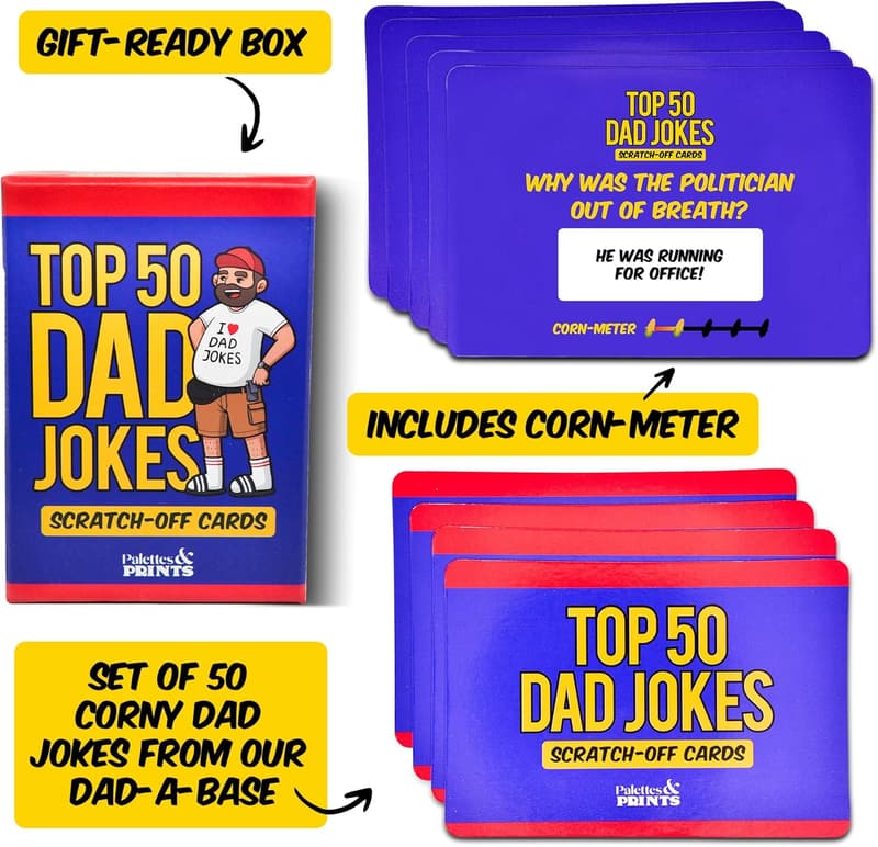 Father's Day Scratch-Off Cards - 50 Dad Jokes Gift Set