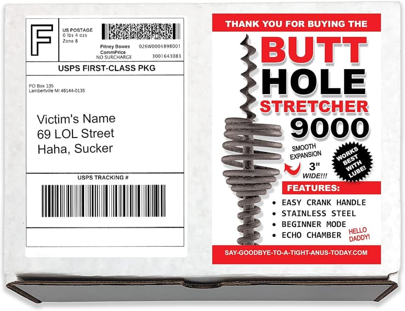 Funny Gag Gift Box - Butt Hole Stretcher Prank 9000