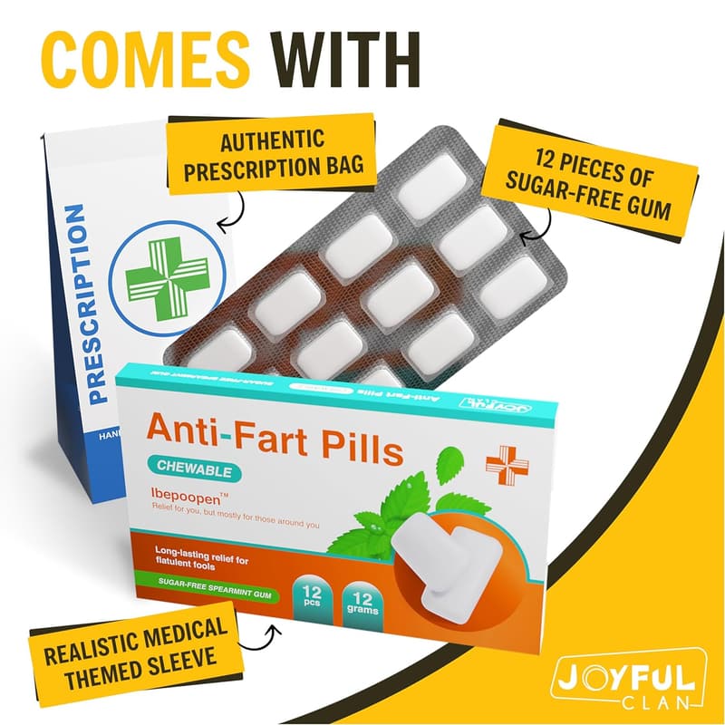 Funny Anti-Fart Gum Prank - Gag Gift for Secret Santa