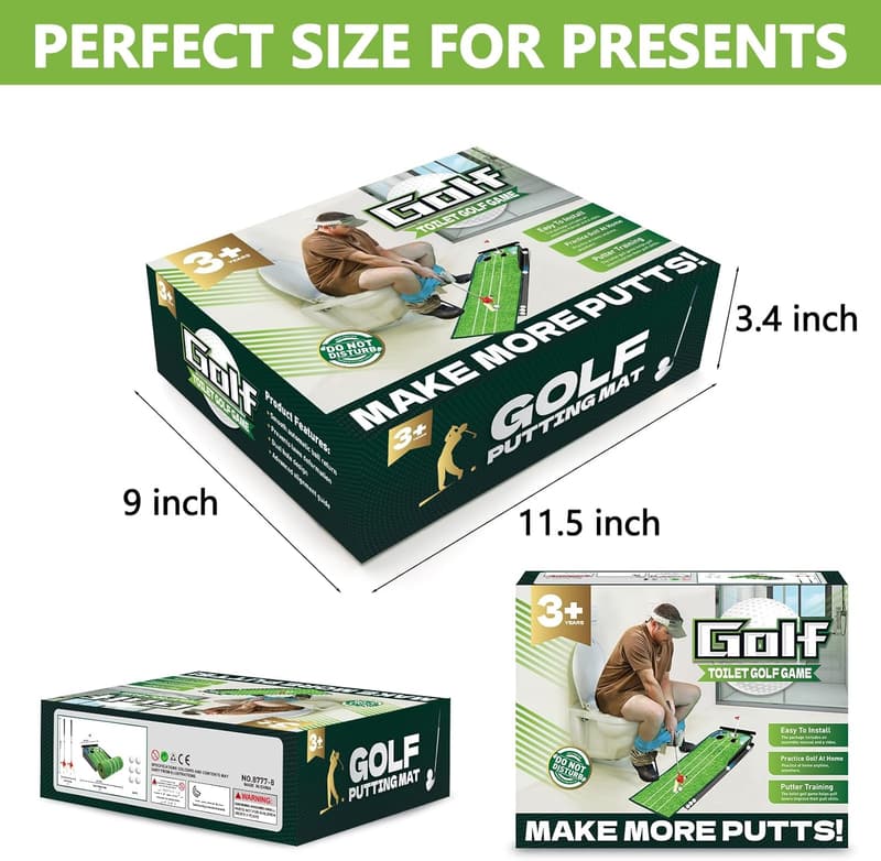 Funny Toilet Golf Prank Gift Box Set for Dad & Men (2 Pcs)