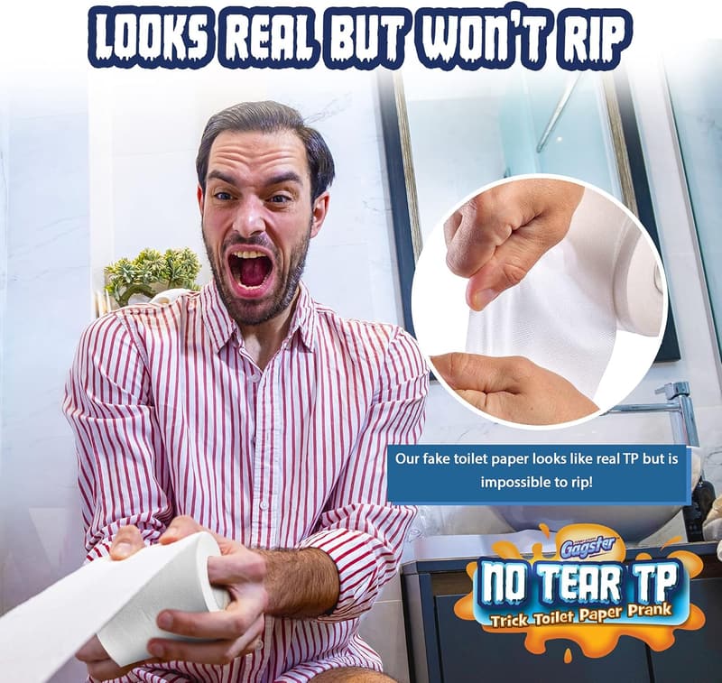 Funny Gag Toilet Paper - Untearable Practical Joke Roll