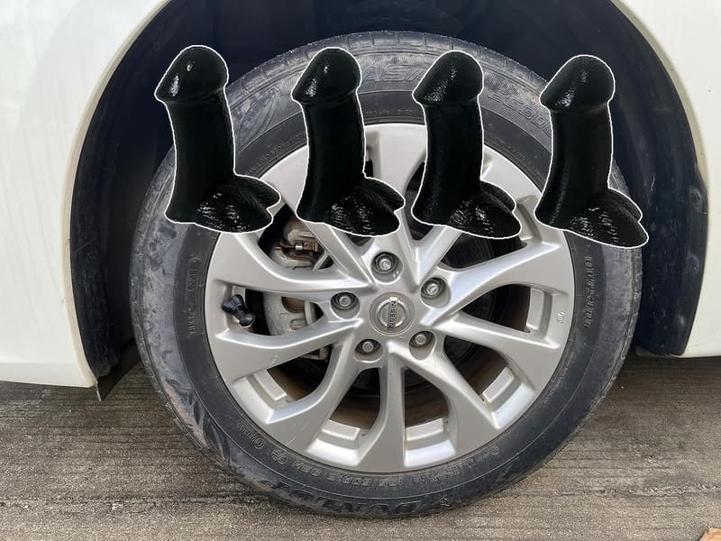 Funny Dust-Proof Tire Valve Stem Caps - 4 Pack (Black)