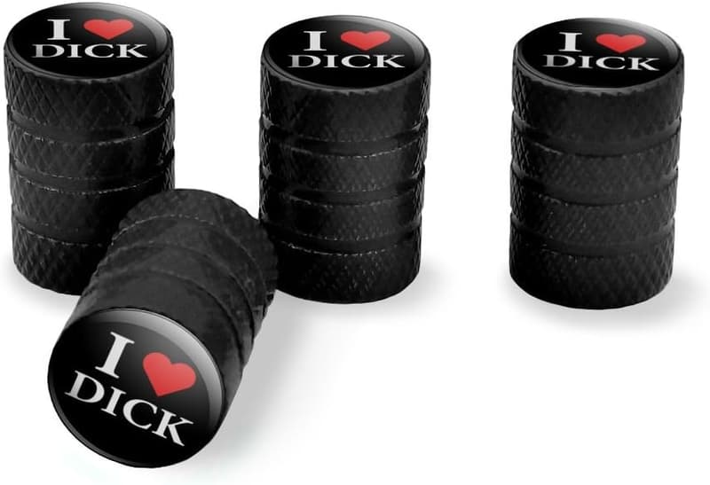 I Love Dick Heart Valve Stem Caps for Tire Rims
