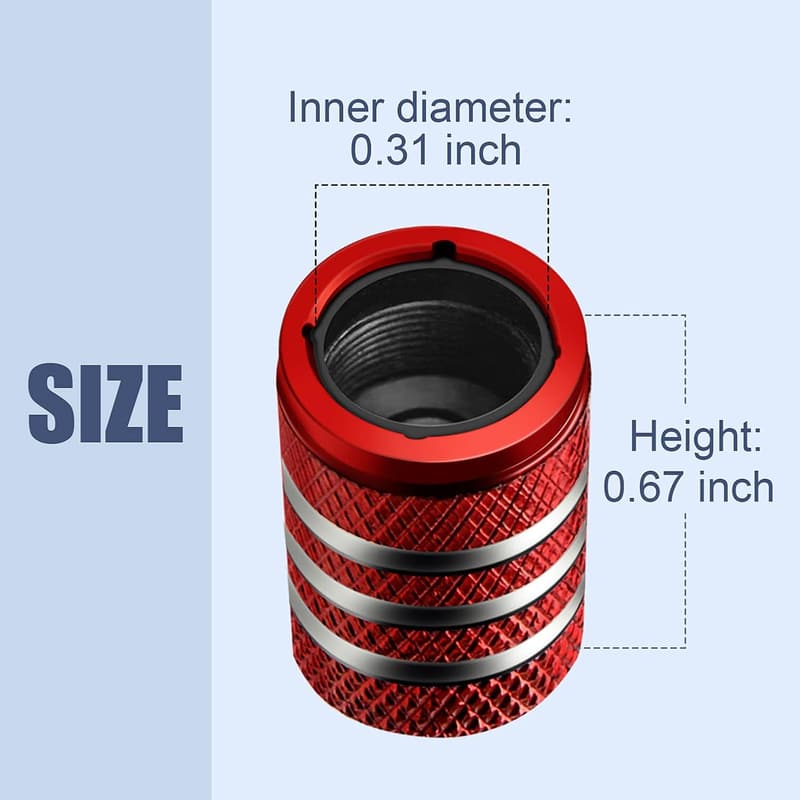 American Flag Tire Valve Stem Caps - 5 Pack, Leak-Proof Metal